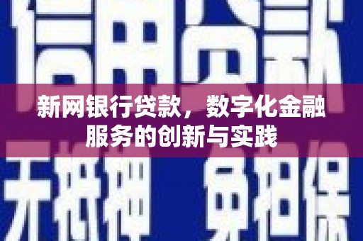 广东新网银行贷款，数字化金融服务的创新与实践
