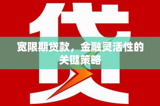 广东宽限期贷款，金融灵活性的关键策略