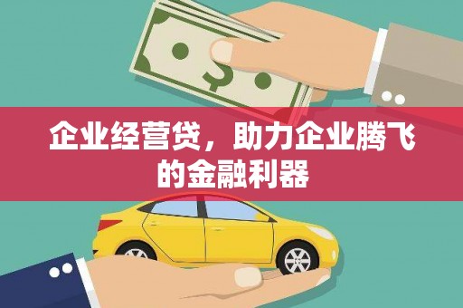 广东企业经营贷，助力企业腾飞的金融利器