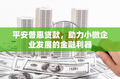 广东平安普惠贷款，助力小微企业发展的金融利器