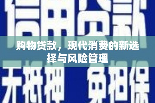 广东购物贷款，现代消费的新选择与风险管理