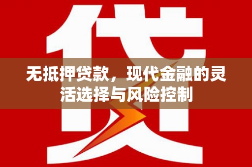 广东无抵押贷款，现代金融的灵活选择与风险控制