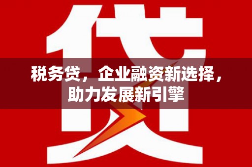 广东税务贷，企业融资新选择，助力发展新引擎