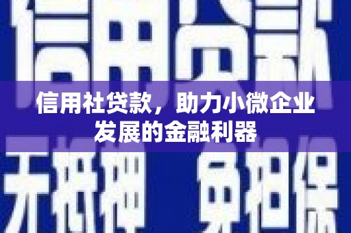 广东信用社贷款，助力小微企业发展的金融利器