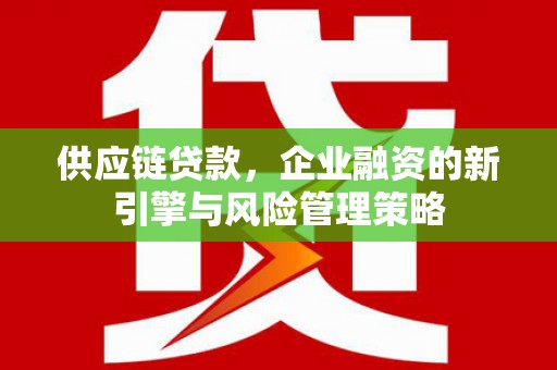 广东供应链贷款，企业融资的新引擎与风险管理策略