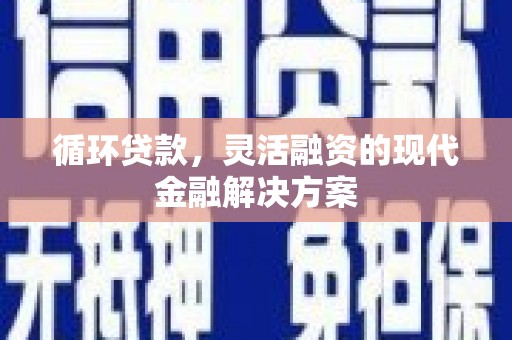 广东循环贷款，灵活融资的现代金融解决方案