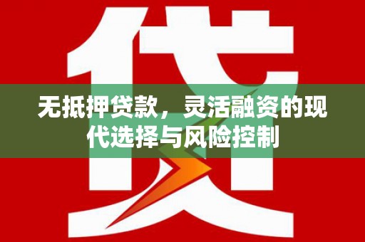 广东无抵押贷款，灵活融资的现代选择与风险控制
