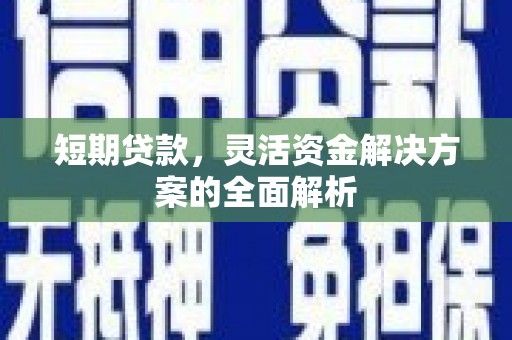广东短期贷款，灵活资金解决方案的全面解析