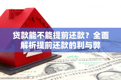 广东贷款能不能提前还款？全面解析提前还款的利与弊